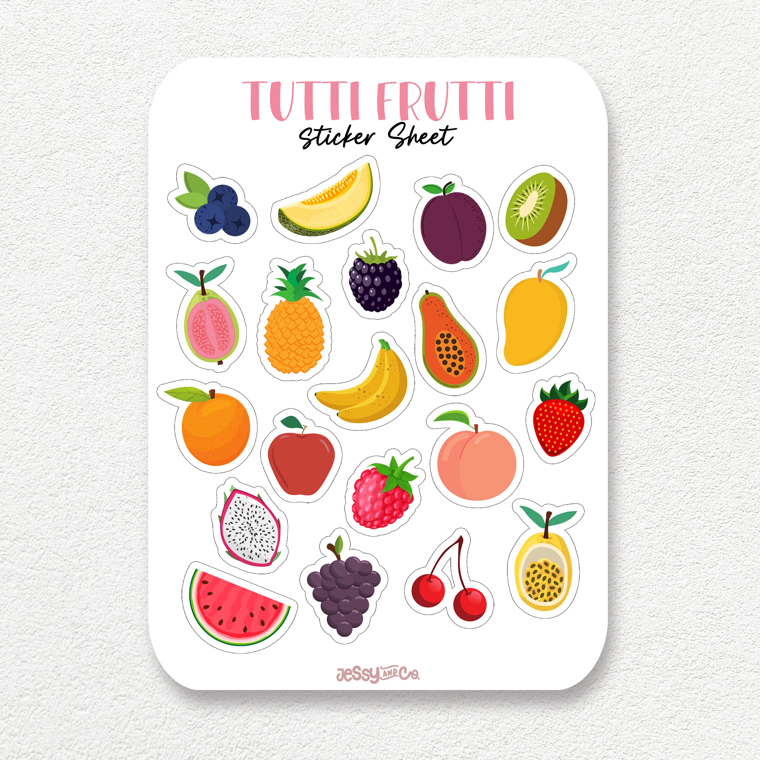 Tutti Frutti Sticker Sheet | Stickers for Journals, Planners ...