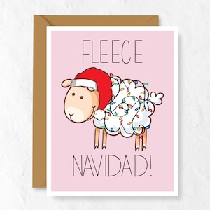 Carte de Noël Navidad en polaire. Carte de voeux drôle pour les vacances