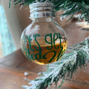 Christmas Booze Balls Ornaments. Funny Shot Glass For Stocking Stuffers As Christmas Presents. Bundle of 6 With Custom Options. Let's Get Elfed Up