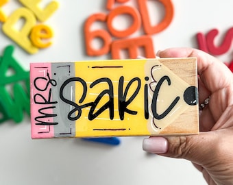 Custom Teacher White Board Eraser| Handmade Teacher Gift