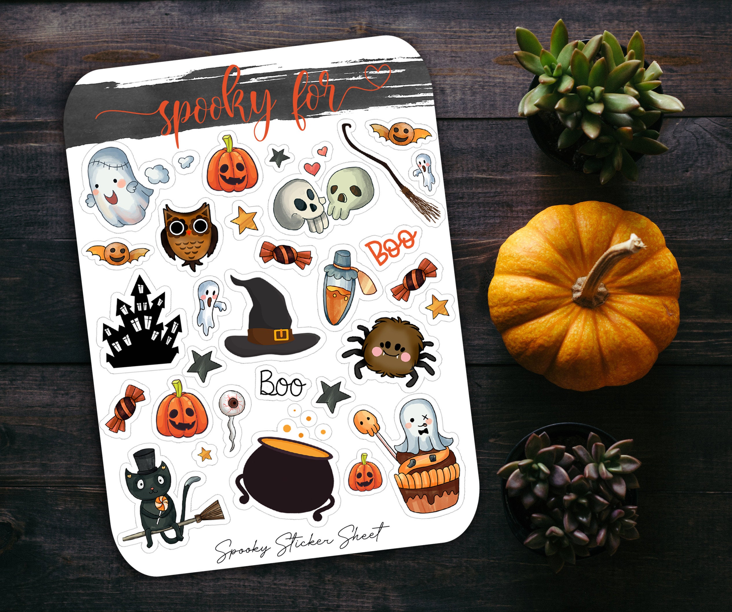 Pumpkin Gold FOIL journaling sticker sheet - translucent stickers