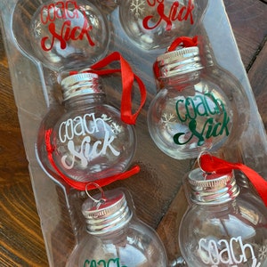 Christmas Booze Balls Ornaments. Funny Shot Glass For Stocking Stuffers As Christmas Presents. Bundle of 6 With Custom Options. image 8