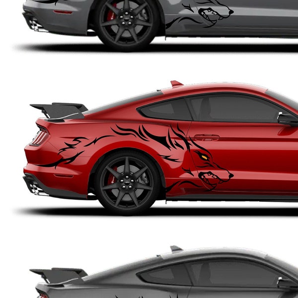 Mustang Coyote Head/ Decal Digital File/ Wolf/ Sticker/ Tribal/ Tattoo/ Car Graphic/ Mustang Decal