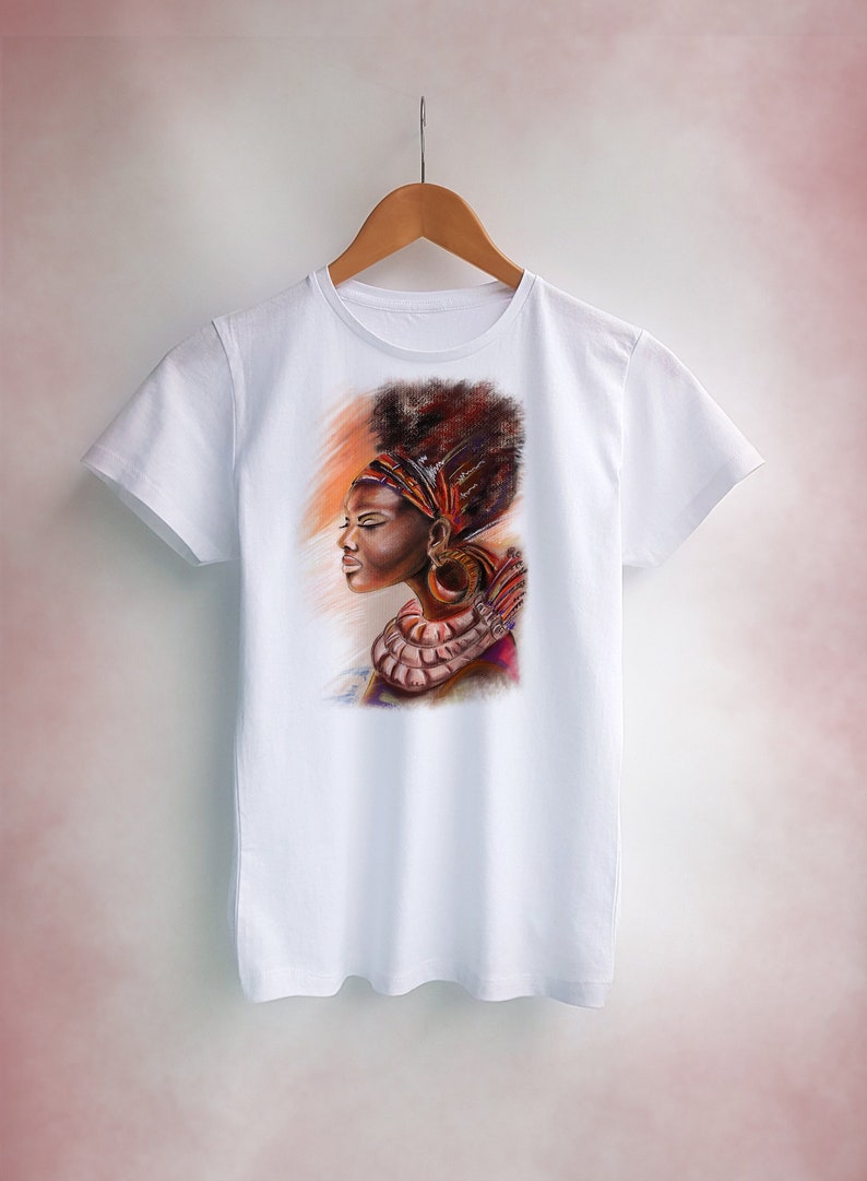 Tee Shirt Designer T-shirt for Women African Original Art image 0