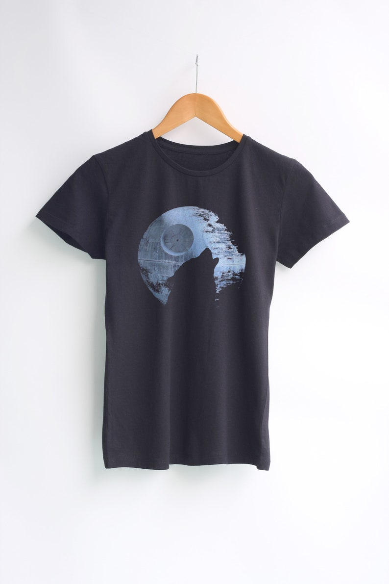 Death Star/ Star Wars Shirt/ Darkside T-Shirt/ Wolf/ Moon/ image 0