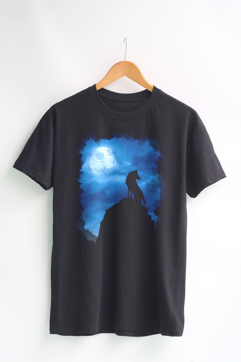 Death Star/ Star Wars Shirt/ Darkside T-Shirt/ Wolf/ Moon/ image 0