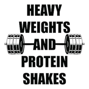 Digital files/Heavy weights/Protein shakes/SVG/EPS/Adobe Illustrator/PDF/Sticker/Cut files/Gym/