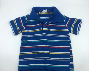 12M Vintage Rüschen Grundfarben gestreiftes Poloshirt