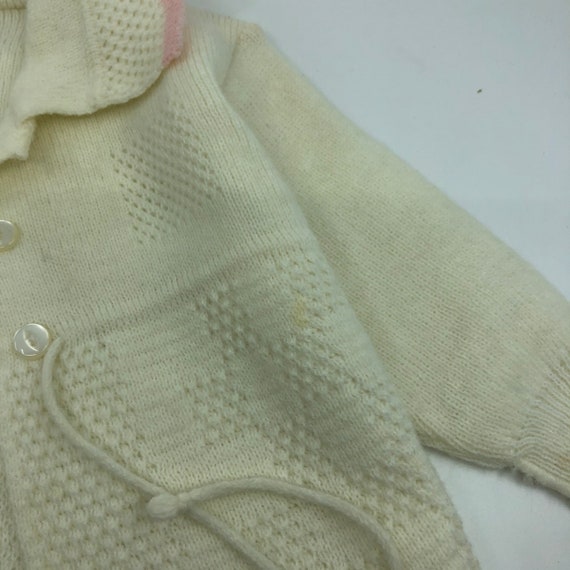 12m Cherub Orlon made in England knit sweater car… - image 5