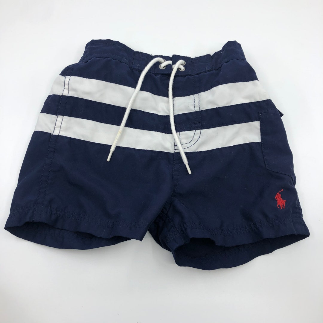 18 M Polo Ralph Lauren Baby Swim Trunks Vintage Navy Blue Etsy