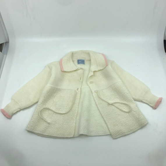 12m Cherub Orlon made in England knit sweater car… - image 1