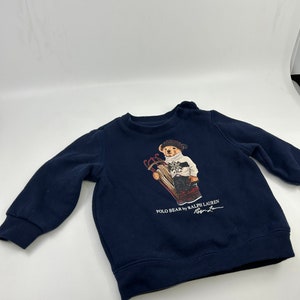 Vintage Ralph Lauren Polo Bear Sweater Navy Blue With - Etsy