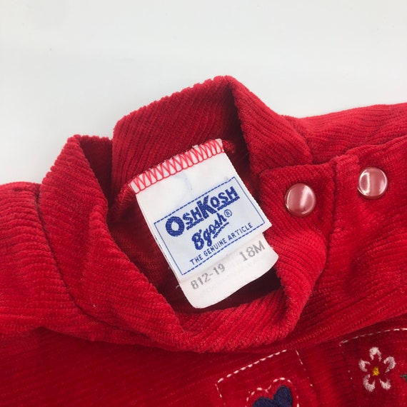 18M Vintage OshKosh B’Gosh red corduroy shirt / d… - image 6