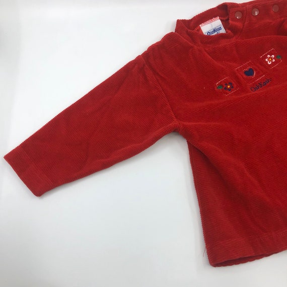 18M Vintage OshKosh B’Gosh red corduroy shirt / d… - image 3