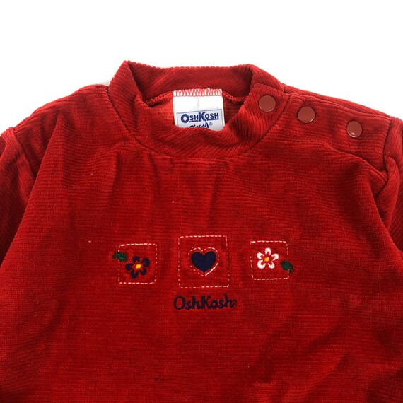 18M Vintage OshKosh B’Gosh red corduroy shirt / d… - image 4
