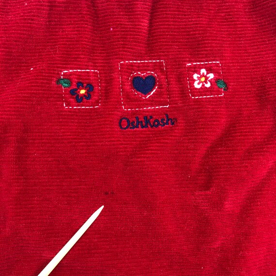 18M Vintage OshKosh B’Gosh red corduroy shirt / d… - image 8