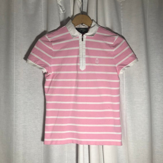 pink striped polo shirt womens