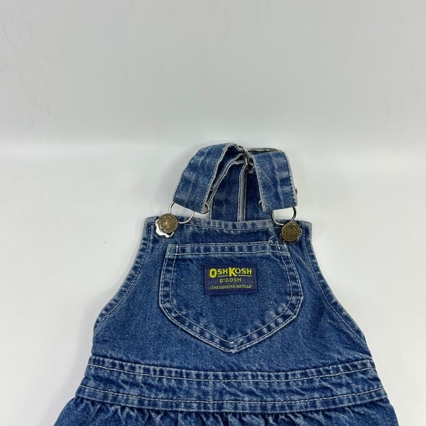 Vintage Oshkosh B’Gosh dress overalls blue Jean denim made in USA size 2T