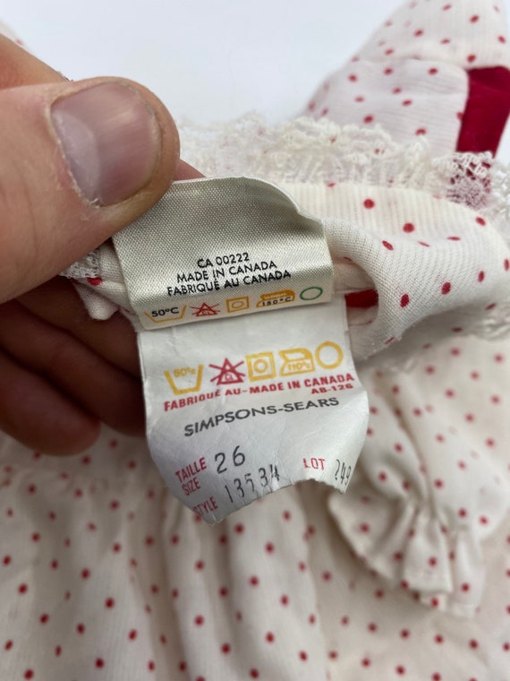 Vintage Sears Winnie the Pooh polka dot dress tag… - image 5