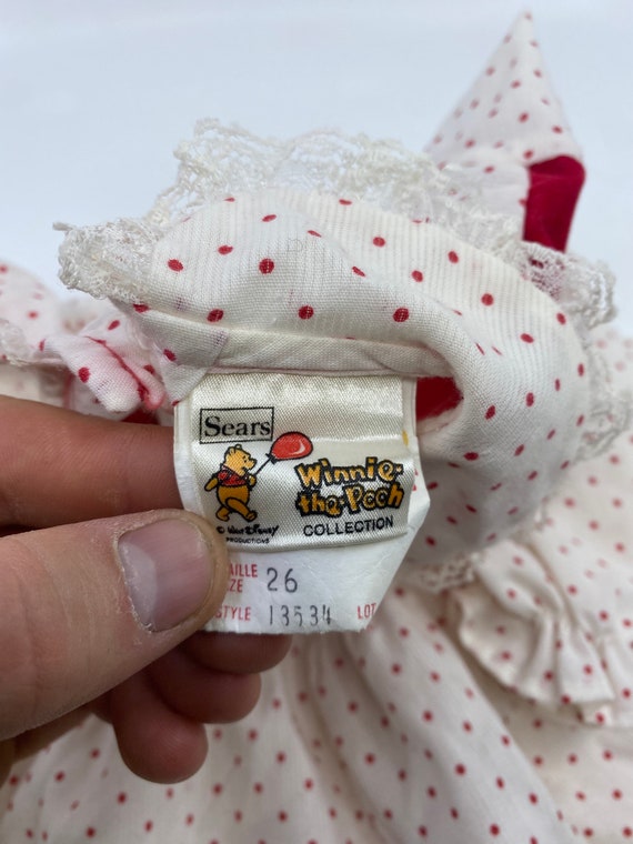 Vintage Sears Winnie the Pooh polka dot dress tag… - image 4