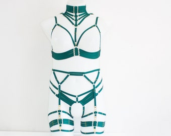 Ultimate Delux Lingerie Set Forest Green.