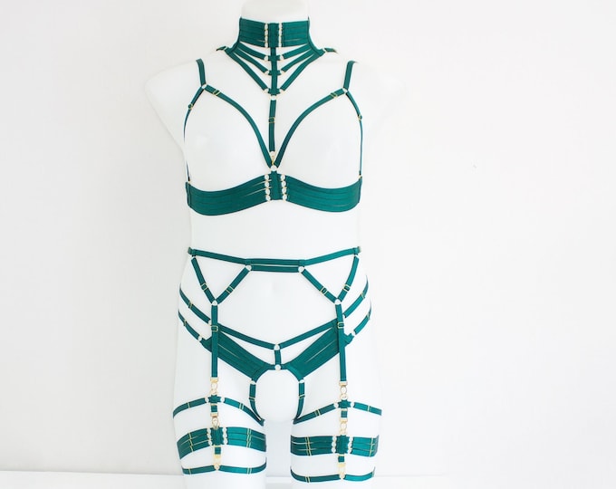 Ultimate Delux Lingerie Set Forest Green.