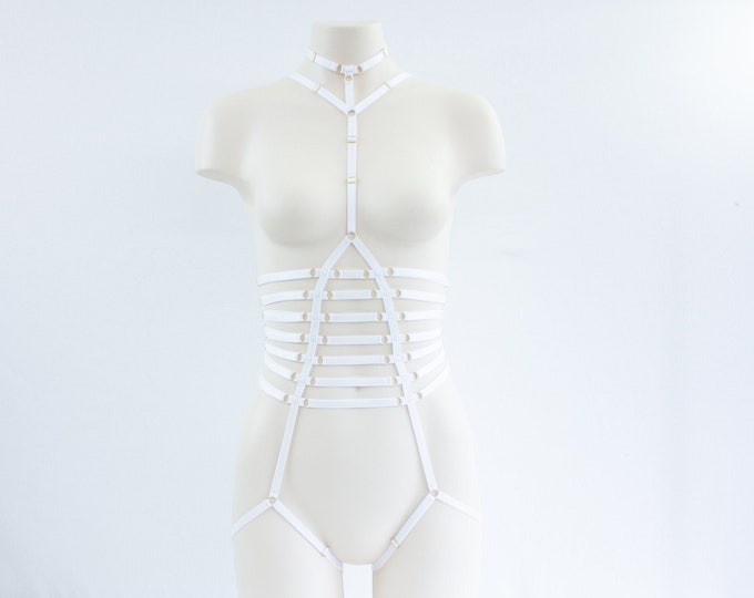 Stella Fully Body Harness: White