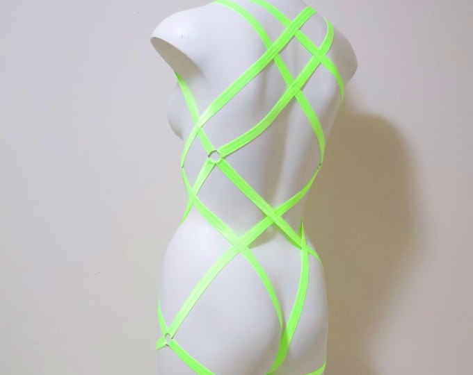 Diamonds Bodysuit Neon Lemon Lime (UV)
