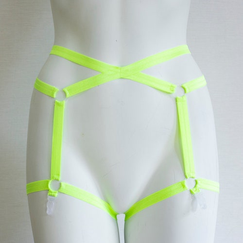 Glow Garter Belt Neon Garter Belt Yellow Lingerie Festival Etsy