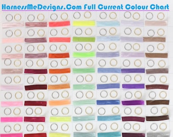 Harness Me Designs Swatch Chart - All Available Elastics.
