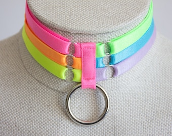 Pride Necklace: Neon Rainbow