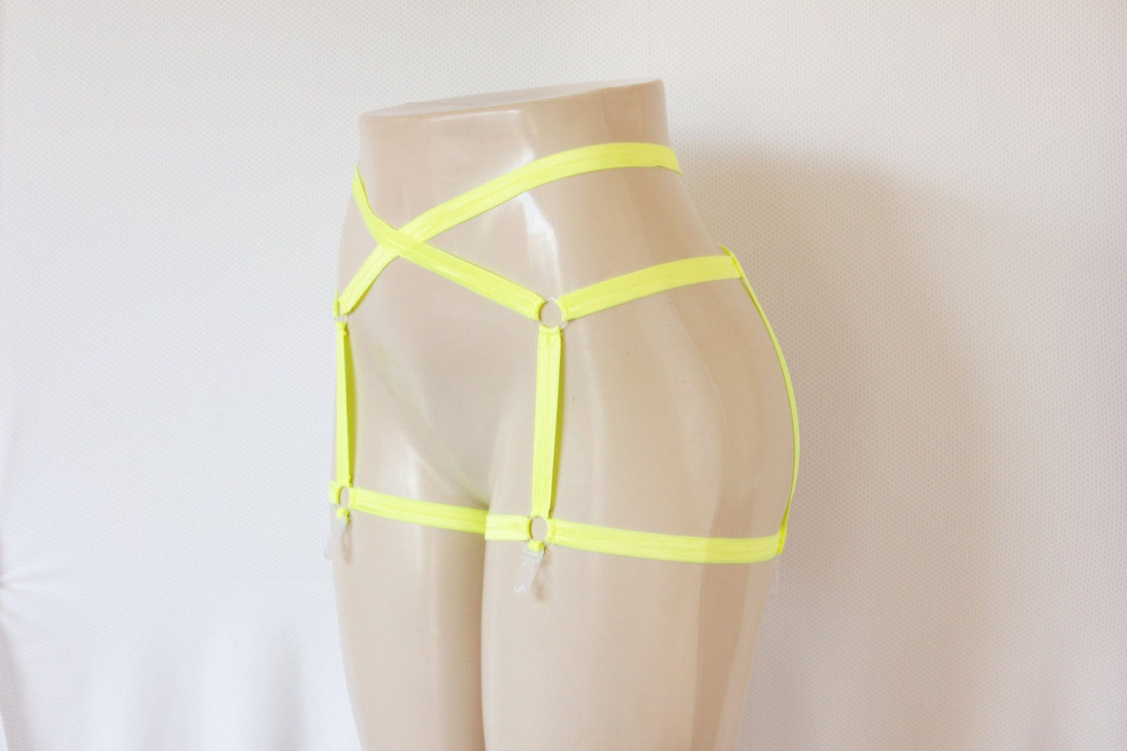 Yellow Garter Belt Body Harness Lingerie Strappy Garter Etsy