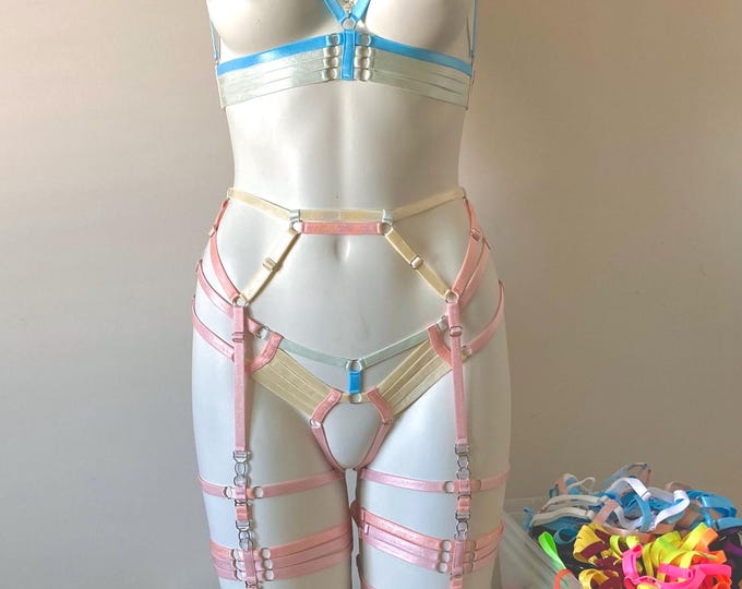 Pastel Rainbow Pride Festival Harness Sample Sale Set!