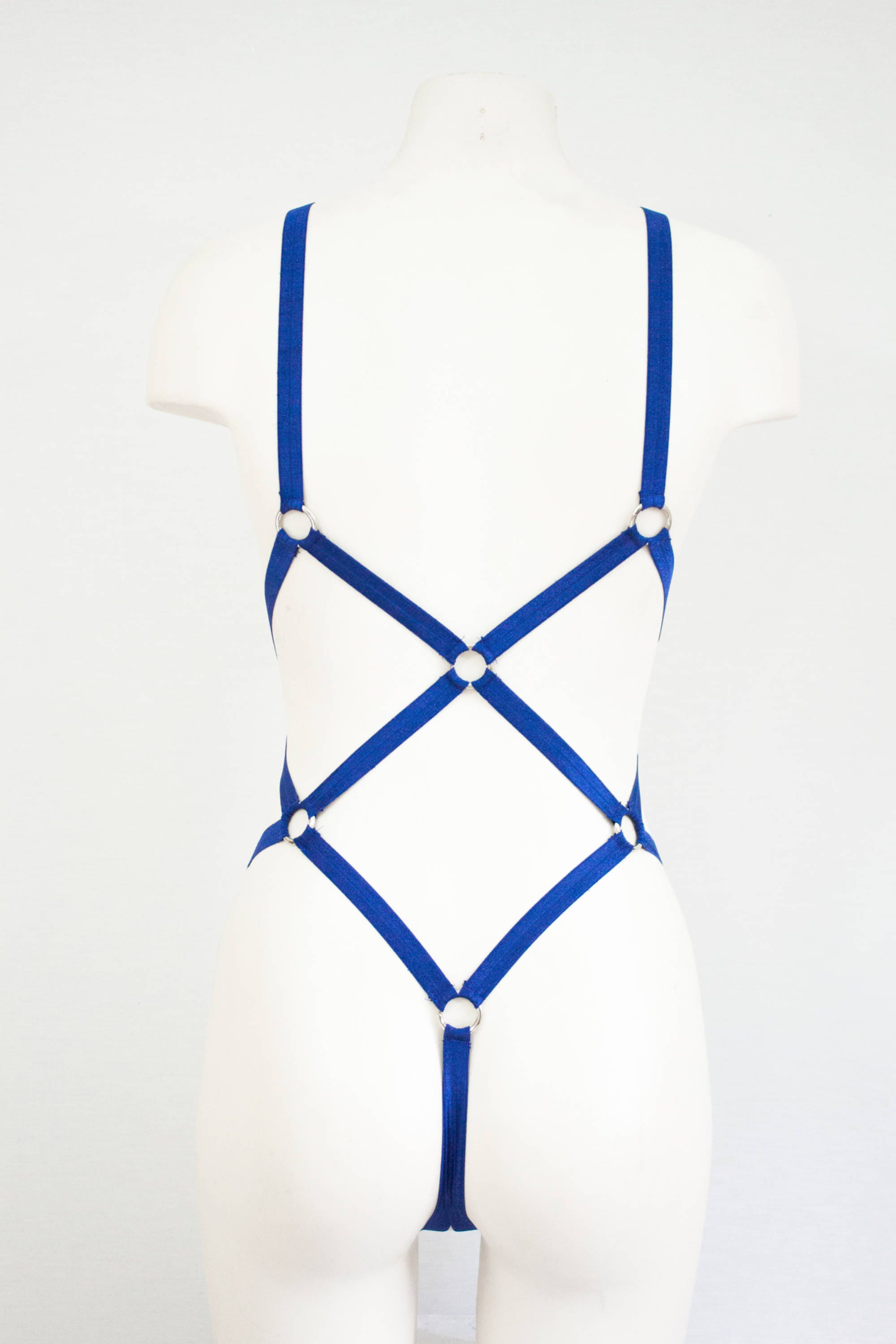 Blue Bodysuit Body Harness Navy Blue Lingerie, Festival