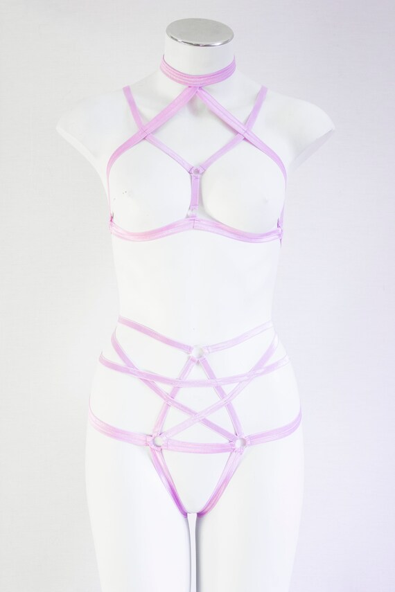 Pastel Goth Pastel Clothing Purple Lingerie Body Harness Etsy
