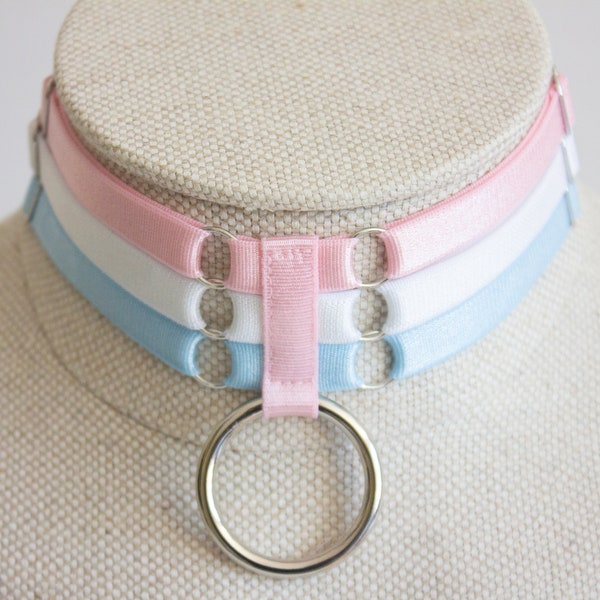 Trans Flag Necklace Choker: Trans Pride Outfit, Trans Clothing, Festival Accessories, LGBTQ, Trans Fashion, Pastel Goth, Collar Choker, Gift