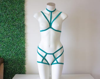 Venus Booty Classic Lingerie Set: FOREST GREEN