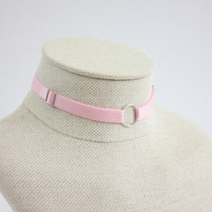 Pastel Pink Neck Choker Necklace: DDLG Outfit, Festival Fashion, Ravewear, Pink Necklace, Pink Choker, Pastel Goth Clothing, Costume Jewelry