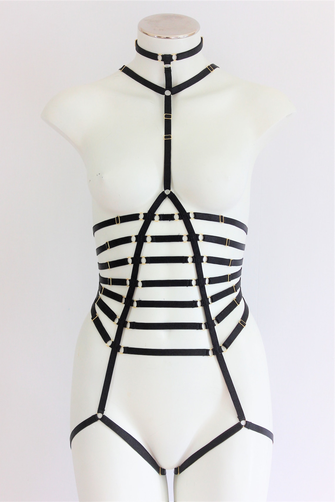 Black Bodysuit Black Body Harness Harness Lingerie Black Etsy