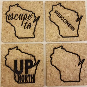 Wisconsin Themed Cork Coasters