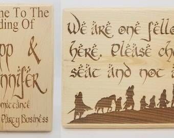 Wedding Bundle: Personalized Lord of the Rings Wedding Sign and Wedding Seat Sign