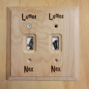 Lumos/Nox Double Light Switch Cover