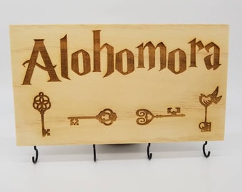 Alohomora Sign With 4 Key Hooks