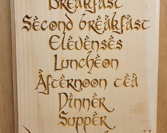 Lord of the Rings Wedding Menu Sign