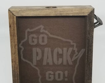 Go Pack Go Beer Bottle Cap Shadow Box