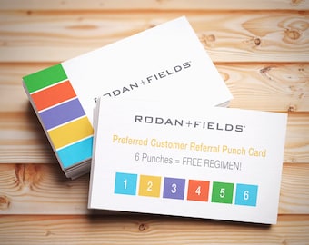 Rodan and Fields Preferred Customer Referral Punch Card