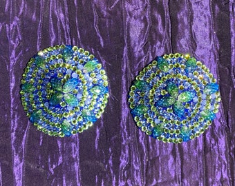 Blue and Green Burlesque Pasties