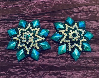 Blue Eight-pointed Star Burlesque Pasties