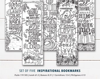 Colouring Bookmarks Inspirational Bible Verse