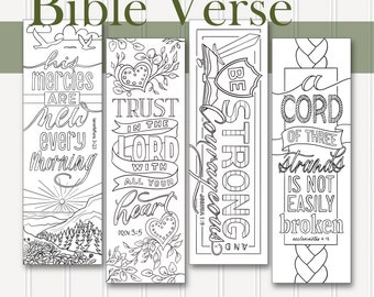 Colouring Bookmarks Inspirational Bible Verse Page